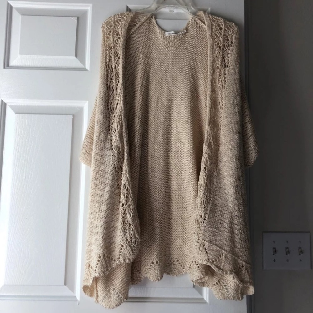 Sweater material knit cardigan